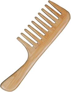 Peigne à cheveux et à barbe en bois, modèle 2026, très populaire et très vendu, avec grande poignée, disponible en Acacia, Mango, Pin, Rouge et Sheesham. - Product Image 6