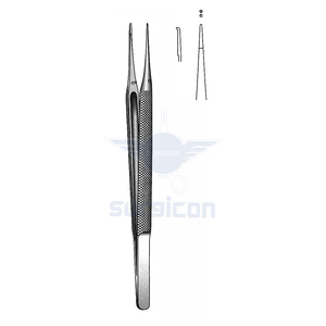 Suturing Micro Forceps <b>12</b> cm / 4-3/4 Inch Straight with 0.3 mm Tip and 1:2 Teeth Stainless Steel Microsurgical Instrument - Product Image 1