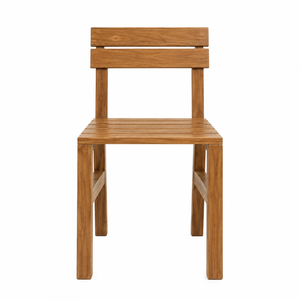 Chaise de salle à manger d'extérieur en teck massif, fauteuil en bois pour jardin, terrasse, restaurant, hôtel - Product Image 1