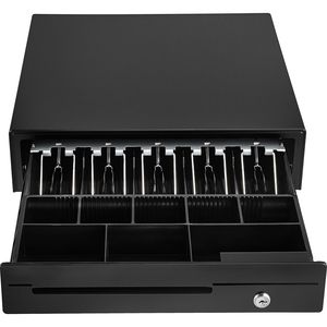 Cassetto Registratore di Cassa da 16 Pollici 12V per Sistema POS, Vassoio Portamonete 5 Banconote 8 Monete, Scomparto Monete Mobile, 2 Chiavi Incluse, Cassetta RJ1 - Product Image 4