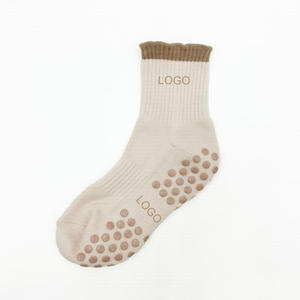 Non-slip Yoga <b>Socks</b> Women Dual Direction <b>Grip</b> <b>Socks</b> 100% Cotton Pilates <b>Socks</b> <b>Custom</b> Logo Barre <b>Socks</b> - Product Image 6
