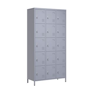 72 "H metallo armadietti 15 porta armadietto per la casa palestra ufficio e Garage grigio con facile montaggio blocco per i dipendenti - Product Image 1