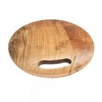 Planche à découper multi-usages en bois d'acacia avec poignée creuse, design moderne et luxueux, compatible lave-vaisselle, antidérapante, ustensile de cuisine pour pizza et pain