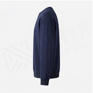 Men's <b>Navy</b> Blue Crew Neck Sweatshirt Regular Fit 100% Cotton Knitted Pullover Casual Autumn Wear - Product Image 5
