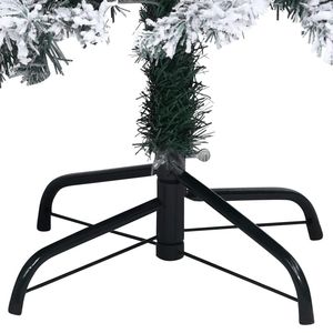 Sapin de Noël artificiel vert avec neige blanche floquée en PVC et acier - Product Image 5