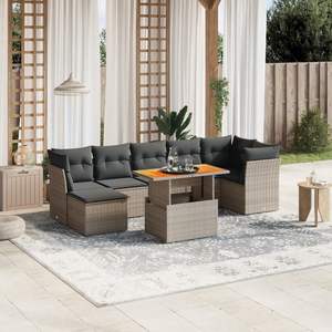 Juego de sofás de patio gris Colección de muebles de exterior con estilo - Product Image 1