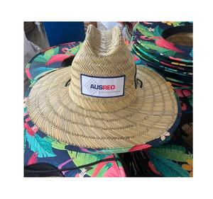 Vietnamese <b>Men</b> and Women Classic Lifeguard Sun Straw <b>Hats</b> With UPF 50+ Cloth Printed Under the Beach <b>Summer</b> outdoor party casual - Product Image 3