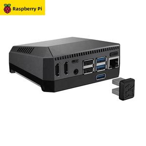 覆盆子Pi 4氩一铝合金外壳<span class=keywords><strong>M</strong></span>.<span class=keywords><strong>2</strong></span> SATA固态硬盘扩展板，带冷却风扇，适用于覆盆子Pi 4模块B - Product Image 1