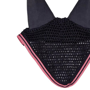 Bonnet d'oreilles pour cheval en crochet fait main avec sangle élastique sous le menton, couleurs et logo personnalisables, ensemble tapis de selle assorti, directement de l'usine - Product Image 6