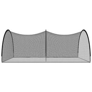 Filet d'entraînement de baseball en polyester noir 196,9''x157,5''x98,4'' pour cage de frappe - Product Image 4
