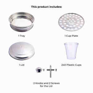 Premium DELUXE Stainless Steel Communion Tray Set 33 Cups <b>Mirror</b> Finish with Plastic Cups Dishwasher Safe Food Contact Safe - Product Image 2