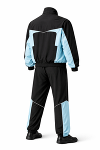 Premium Black Zipper Nylon Windbreaker <b>Set</b> Custom Wholesale Factory Supplier USA Casual Autumn Streetwear Jacket Pants Outfit - Product Image 3
