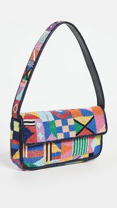 Sac à main pliable perlé avec motif poisson, style bohème rayé, à bandoulière unique pour femme - Product Image 3