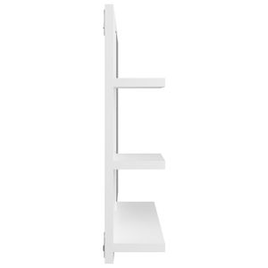Espejo de Baño Mediano con Estantes, de Madera Sintética Blanca y Acrílico - Product Image 5