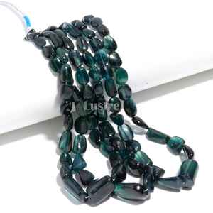 Perles de tourmaline verte naturelle AAA+ de 7x9 à 11x20 mm, brin de 18 pouces, pierres précieuses en vrac pour la fabrication de bijoux - Product Image 1