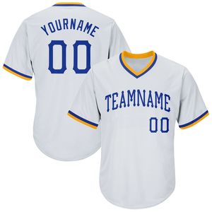 Camiseta de Béisbol Blanca Personalizada con Cuello en V para Hombre, Manga Corta, Nombre del Equipo Impreso, Tejido de Poliéster que Absorbe la Humedad - Product Image 2