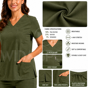 Wholesale Nurse <b>Scrub</b> Suit Hospital Uniform Medical Apparel Quick Dry Stretch Fabric Custom Healthcare <b>Scrubs</b> Bulk Order USA - Product Image 5