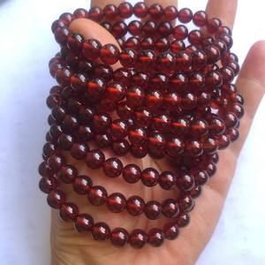 Cuentas de granate rojo anaranjado natural, cuentas redondas sueltas, medio hilo para la fabricación de joyas, manualidades DIY - Product Image 1