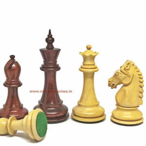 Juego de piezas de ajedrez de boj y ébano Padauk de buena calidad disponible a precio mayorista en India - Product Image 1