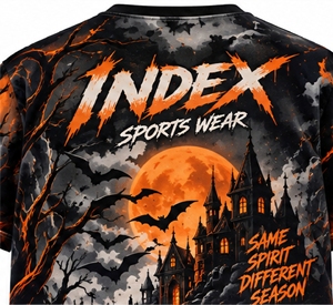 T-shirt à manches courtes pour homme INDEX, imprimé crâne d'Halloween, col rond, style décontracté avec motifs citrouilles et chauves-souris - Product Image 4