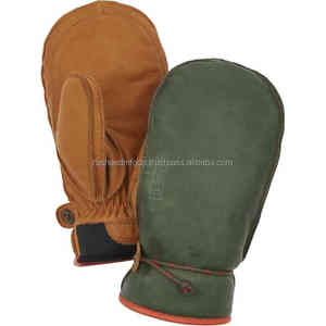 Meilleure qualité 2022 cuir de vachette hommes femmes sport chaud neige Ski mitaines et gants résistant aux intempéries cire Ski mitaines - Product Image 3