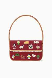 Sac à bandoulière en toile rose et rouge orné de perles en forme de cœur, pochette de soirée pour femme, sac à main à rabat, sacoche - Product Image 4
