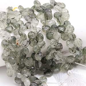 Cuentas de Rutilo Negro Natural Talladas a Mano, Cuentas de Piedras Preciosas Talladas a Mano, Cuentas de Rutilo Negro con Perforación Lateral para la Fabricación de Joyas - Product Image 3