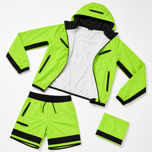 Conjunto de Chaqueta Cortavientos y Pantalones Cortos para Hombre, Tejido Técnico OEM, Impermeable, Ligero, Ropa de Verano, Fabricante OEM - Product Image 5