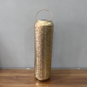 Lantern With Floral Cutout Design <b>For</b> Home <b>Decoration</b> Durable Metal Candle Holder - Product Image 3