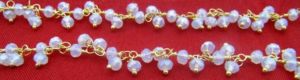 Chaîne épaisse à pendentif en perles de calcédoine blanche facettées rondelles, chaîne de chapelet en perles de quartz hydroblanc de 3 mm - Product Image 5