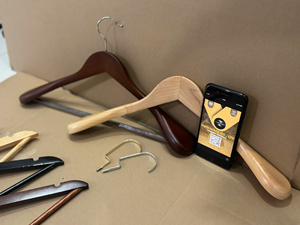 Vietchoice Wooden Garment <b>Hangers</b> Single Tier Iron Hook Eco-Friendly Durable Multifunction Minimalist Design Clothing Store - Product Image 6