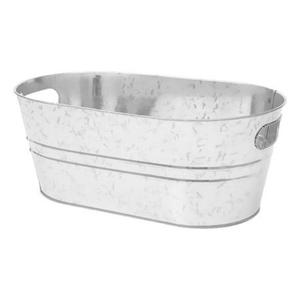 Unique Galvanized Metal Ice Bucket Rust-Proof Beverage Tub With Handles For Wine Beer Champagne Oval Party <b>Drinks</b> <b>Cooler</b> For Bar - Product Image 6