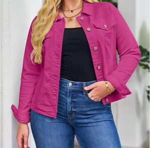 Women Blue Jean Jacket Premium <b>Denim</b> <b>Coat</b> Casual Cotton Button Up Vintage Street Fashion Stylish Everyday Comfort Fit Wear - Product Image 5