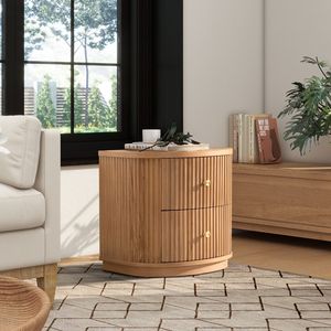Tavolo Consolle in Legno di Faggio Naturale Marrone da 24 Pollici con 2 Cassetti per Arredamento Casa e Decorazioni di San Valentino - Product Image 3