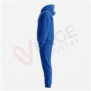 Conjunto Deportivo Azul Unisex con Capucha, Manga Larga, Estampado Digital con Foto, Transpirable, Informal, Otoño, Adulto, Corte Regular - Product Image 3
