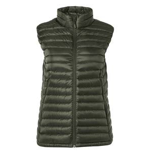 Gilet matelassé imperméable personnalisé pour femme, col montant, léger, zippé, avec broderie et boutons, vente en gros - Product Image 3