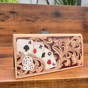 2025 fabriqués à la main élégant usiné à la main en cuir véritable hommes à deux volets portefeuille cartes et Design Floral mince argent organisateur porte-carte - Product Image 4