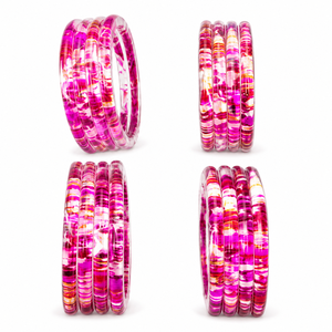 Juego de 4 Brazaletes de Vidrio Hechos a Mano, Brazaletes Coloridos de Moda, Joyería Étnica Tradicional para Mujer, Suministro al por Mayor para Exportación - Product Image 1