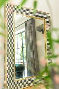 Miroir mural moderne personnalisé fait main en bois avec incrustation de résine, forme et design uniques pour la décoration de Diwali ou de mariage - Product Image 5