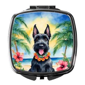 Scottish Terrier Luau Miroir de maquillage de voyage compact Portable Pliant Cadeau décoratif de poche pour femmes et filles - Product Image 1