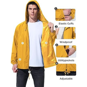 เสื้อแจ็คเก็ตกันลมน้ำหนักเบา ระบายอากาศได้ดี กันน้ำ สำหรับผู้ชาย ดีไซน์ใหม่ รุ่นฮิต ซีรีส์เสื้อแจ็คเก็ตกันลมสำหรับกิจกรรมกลางแจ้ง แบบมีฮู้ด - Product Image 2