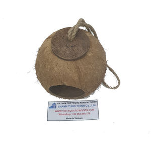 Nichoir pour oiseaux en coquille de noix de coco naturelle avec échelle en bois suspendue, respectueux de l'environnement, fabriqué au Vietnam - Product Image 2
