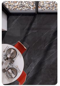 Carrelage mural et de sol en porcelaine noire brillante 60x120cm, aspect décoratif poli, pour salle de bain, bureau, maison (I) - Product Image 5
