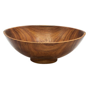 Cuenco de servicio de madera de calidad superior de larga duración para el hogar, restaurantes, hoteles, usos al aire libre e interiores para fiestas - Product Image 1