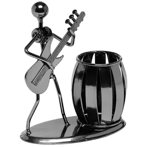 Sculpture de guitariste en métal, support de baril, figurine décorative moderne, durable, de haute qualité, pour la maison, le bureau - Product Image 1