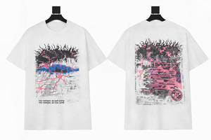 เสื้อยืดคุณภาพสูง สตรีทแวร์ สกรีนลายตามสั่ง เสื้อยืดผู้ชาย ผ้าฝ้าย ทรงโอเวอร์ไซส์ ล้างสีแล้ว เสื้อยืดลายดาว ยูนิเซ็กส์ - Product Image 2