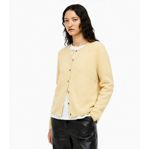 Pull en maille rose oversize pour femme, col en V, manches longues, tricot d'hiver décontracté - Product Image 1