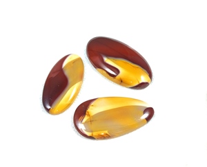 Radha Arts Wholesale Natural Mookaite Jasper Cabochon <b>Red</b>/Yellow 20-35mm Loose Gemstone for Crystal Healing Jewelry Making - Product Image 1