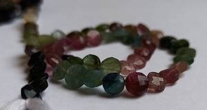 ลูกปัดทัวร์มาลีนธรรมชาติทรงเหรียญเจียระไนหลายเหลี่ยมขนาด 6 มม. หลากสี ลูกปัดพลอยทัวร์มาลีน ลูกปัดทัวร์มาลีนทรงเหรียญลายแตงโม - Product Image 2