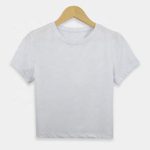 Hot Selling Women Breathable Crop <b>Top</b> T Shirt Baby Tee Round Neck Lightweight Cotton Casual Streetwear - Product Image 6